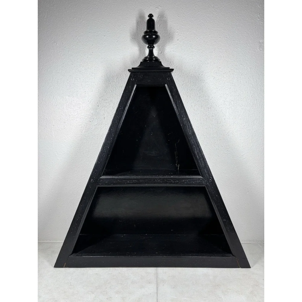 Vintage Stiffel Pyramid Wooden Shelf Wall Mount Book Crystal Stand 2.25 Ft Tall*